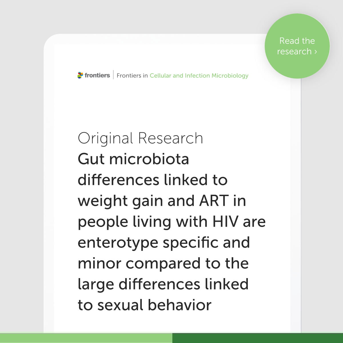 FrontInfectDis's tweet image. Researchers studied gut microbiota in people living with HIV vs. other disease risk factors. 🦠🤝
🔬 Explore the latest HIV research in @FrontiersIn Cellular Infection Microbiology: fro.ntiers.in/N7MX
Read more: fro.ntiers.in/fSsM