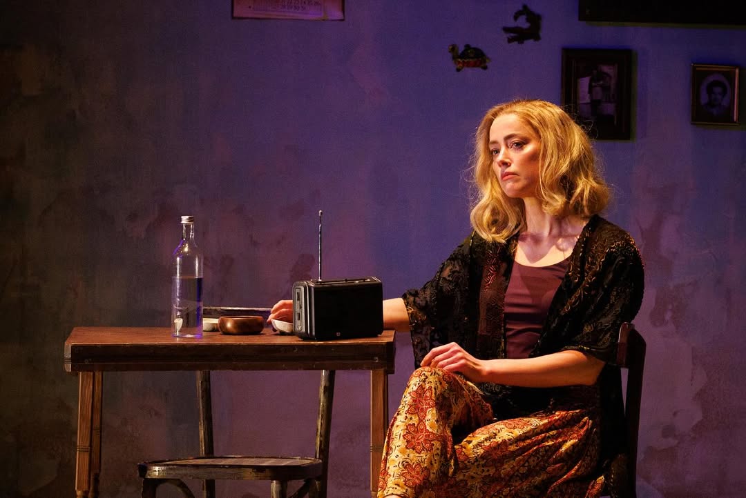 artsaheard's tweet image. amber heard as genevieve in "spirit of the people" play.