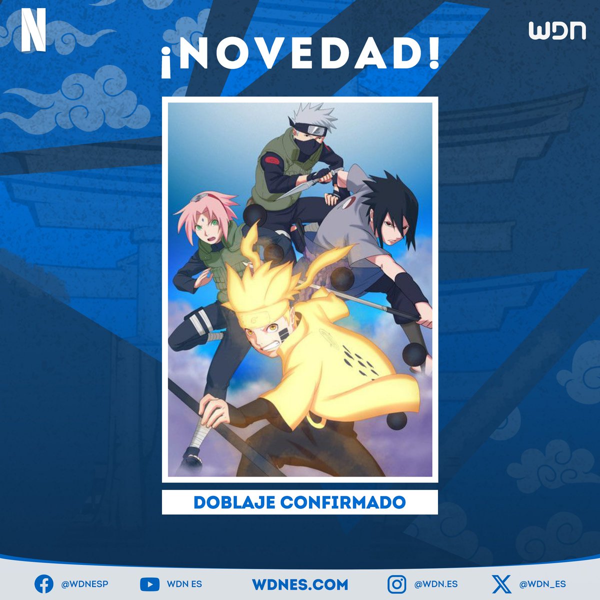 wdn_es's tweet photo. 🎙️ | Doblaje
Los episodios 349-361 de "Naruto Shippuden" llegarán el 20 de agosto al catálogo de Netflix con doblaje latino. vía (@netflix_portal).
🔹Fecha sujeta a cambios de último momento.
#Naruto #Doblaje #NarutoShippuden #Netflix https://t.co/heC7tQqW9G