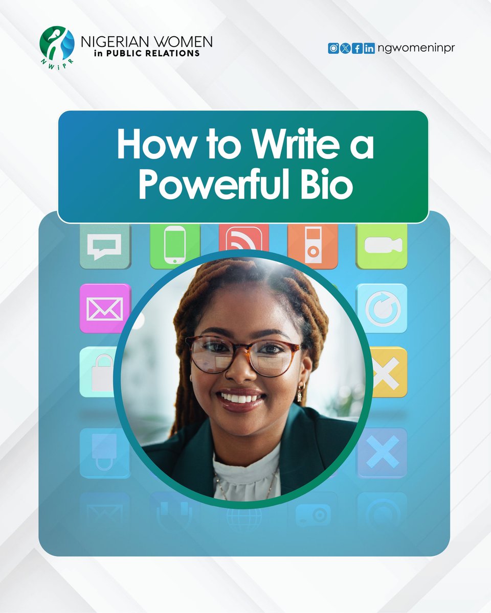 NGWomeninPR's tweet photo. Your bio should tell your story, not just list your job title. Let your bio reflect your journey, your voice, your story.
#NigerianWomeninPR #PRProfessional #StorytellingInPR https://t.co/lLp1OGTk4Q