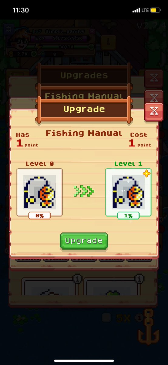 IkehSandra2's tweet image. Progress always feels good, I Just upgraded my Fishing Manual from 0% to 1% EXP per catch on @FishingFrenzyCo
Every fish now gives bonus XP, one step closer to leveling up faster and hitting that 12% milestone.
Time to reel in those gains, just getting started.
#FishingFrenzy