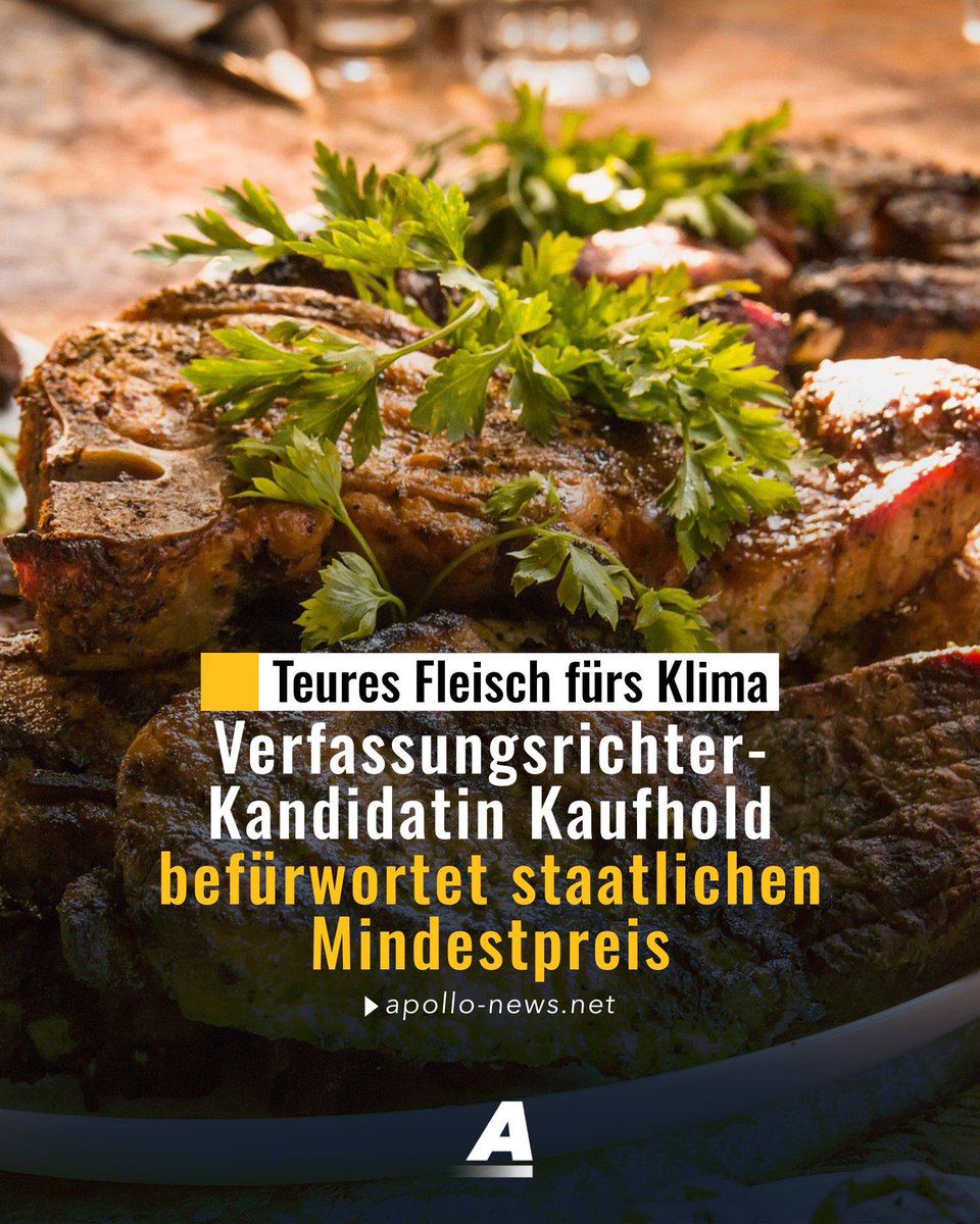 maxmannhart's tweet image. Selten war eine Richterkandidatin so unbegrenzt bereit, das Recht politisch auszulegen. Ann-Katrin Kaufhold argumentierte für Mindestpreise für Fleisch - staatliche Preisvorgaben hält sie für ein probates Mittel.
apollo-news.net/teures-fleisch…