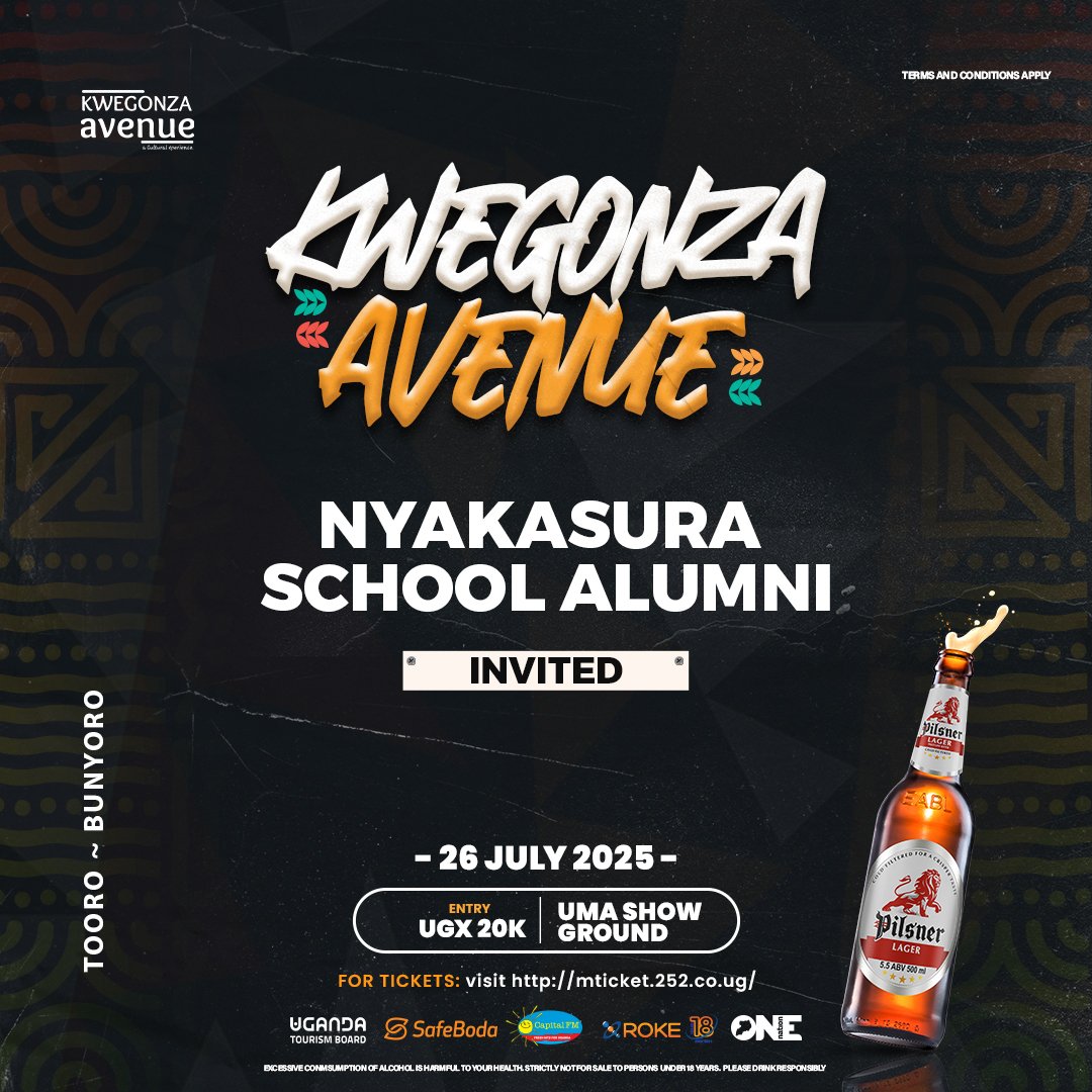 Nyakasura School Alumni (@nyakasuraalumni) on Twitter photo Don't miss <a href="/empaako_yange/">Kwegonza Avenue</a>,this Saturday at UMA show Grounds Lugogo
<a href="/NyakasuraLeague/">Nyakasura Alumni League</a>. Don't miss <a href="/empaako_yange/">Kwegonza Avenue</a>,this Saturday at UMA show Grounds Lugogo
<a href="/NyakasuraLeague/">Nyakasura Alumni League</a>.