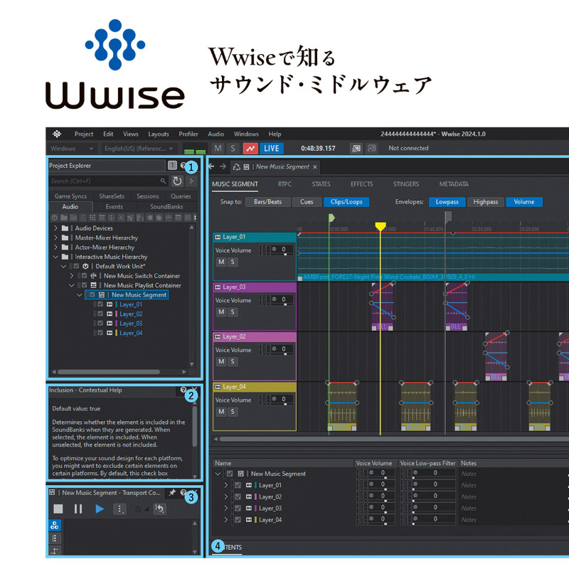 snrec_jp's tweet image. /
サウンド・ミドルウェアってなんだ❓️
その疑問に答えます!
\
数多くのゲームで採用されているWwiseの開発元、Audiokinetic社に解説いただきました。
詳しくは7/25発売のサンレコ9月号にて!
詳細&ご予約⏬
amzn.to/45AEiel
@AudiokineticKK