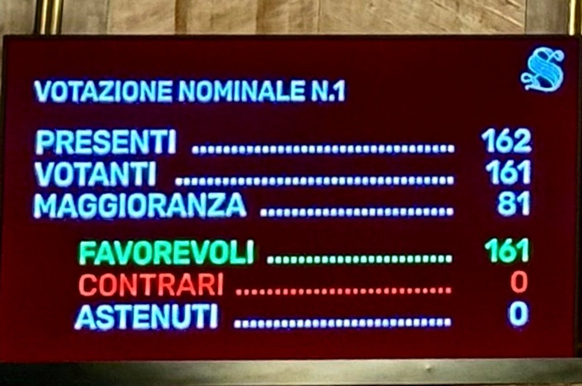 Cartabellotta's tweet image. Unanimità con applauso dell'aula
L'indispensabile coesione della politica contro il #femminicidio
#23luglio