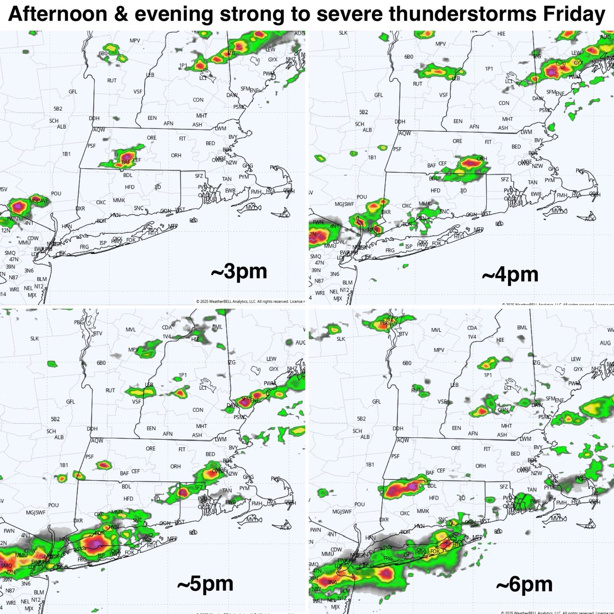 Eweather13's tweet image. ⚠️Friday: 🌤️⛈️🌬️ Mostly sunny, hot and oppressively humid. Isolated afternoon/evening hit or miss thunderstorms. Some storms may be strong to severe. Highs in the low to mid 90s, except 80s at the SE beaches. Breezy SW winds. The heat index will surpass 100° in spots inland. At a…