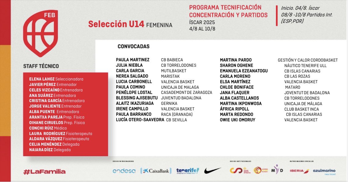 MelillenseBaloncesto (@fmbmelilla) on Twitter photo 🇪🇸🏀 | ¡¡La melillense Arantxa Pareja de nuevo preparadora física del grupo U14F <a href="/BaloncestoESP/">Baloncesto España</a>!!
⛹️♀️ Generación 2011
📆 4-10.08.2025
📍 Íscar (Valladolid)
👏 ¡¡Enhorabuena Arantxa!!
<a href="/melilla_deporte/">Melilla, Ciudad del Deporte</a>
Más info 👇👇
melillensebaloncesto.es/la-melillense-… 🇪🇸🏀 | ¡¡La melillense Arantxa Pareja de nuevo preparadora física del grupo U14F <a href="/BaloncestoESP/">Baloncesto España</a>!!
⛹️♀️ Generación 2011
📆 4-10.08.2025
📍 Íscar (Valladolid)
👏 ¡¡Enhorabuena Arantxa!!
<a href="/melilla_deporte/">Melilla, Ciudad del Deporte</a>
Más info 👇👇
melillensebaloncesto.es/la-melillense-…