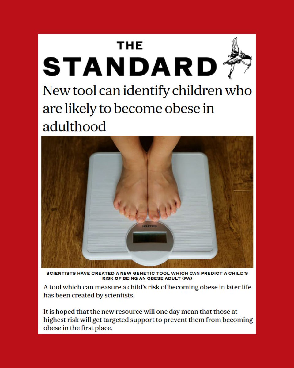 Children of the 90s (@co90s) on Twitter photo 💡New Children of the 90s (ALSPAC) research: Genetic analysis of 5.1 million individuals predicts risk of adult obesity from childhood.
Congrats to the team including <a href="/Caketin_Wade/">Kaitlin Hazel Wade (she/her)</a>!
Read the Standard article here ⬇️
standard.co.uk/news/health/ob… 💡New Children of the 90s (ALSPAC) research: Genetic analysis of 5.1 million individuals predicts risk of adult obesity from childhood.
Congrats to the team including <a href="/Caketin_Wade/">Kaitlin Hazel Wade (she/her)</a>!
Read the Standard article here ⬇️
standard.co.uk/news/health/ob…