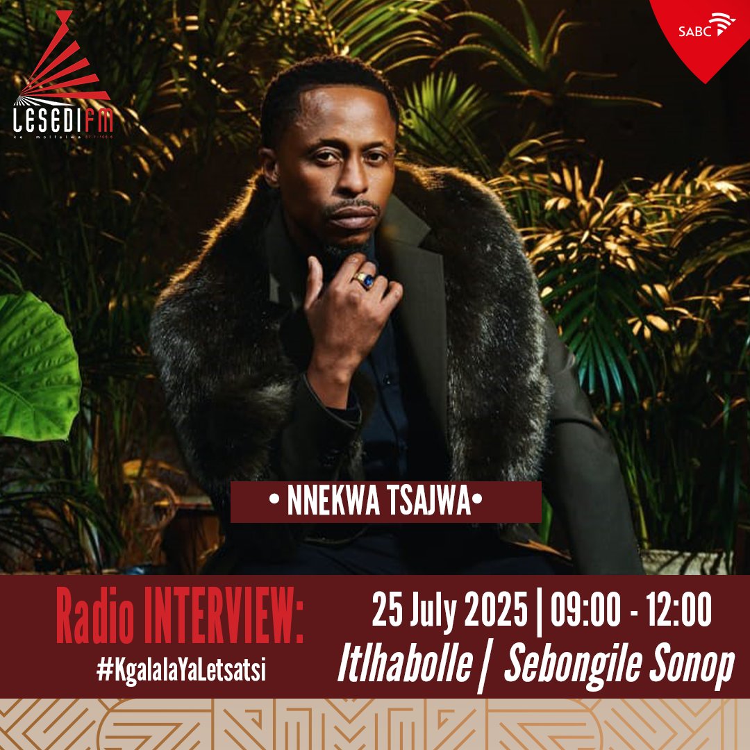 LesediFM's tweet image. #Itlhabolle le Sebongile Sonop.

🎤Moeti wa rona ke Nnekwa Tsajwa ho #KgalalaYaLetsatsi.

#65kemollelwa

📞: 086 000 3084
📲: 083 284 0008
🌐: lesedifm.co.za