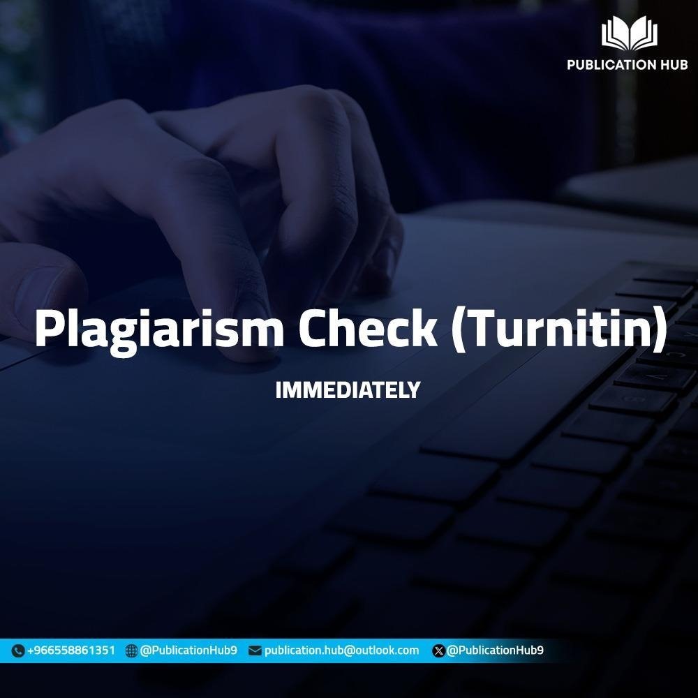 ✨ لماذا تحتاج فحص Turnitin لبحثك؟

⚠️ هل تعلم أن معظم الأوراق البحثية تُرفض بسبب مشاكل الانتحال حتى لو كانت غير مقصودة؟
مع خدمة فحص السرقة الأدبية باستخدام تيرنيتين (Turnitin) من Publication Hub، راح نضمن لبحثك أصالة 100% قبل ما تقدمه للمجلات!
✨ إيش نقدم لك؟
✅ فحص دقيق ببرنامج