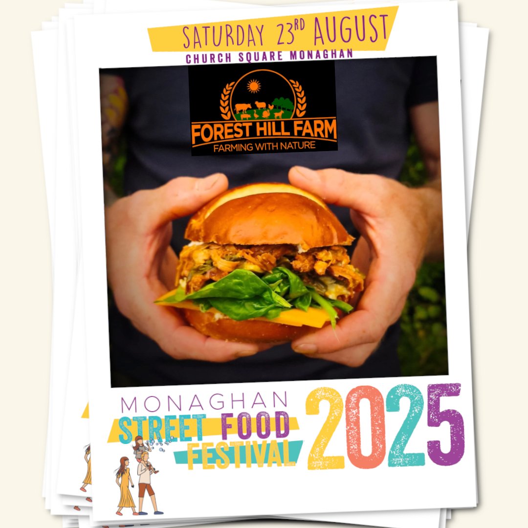 🐖🌲 Free-range flavour is rolling into Monaghan!
 Forest Hill Farm's food truck is serving up hot dogs &amp; burgers made from their rare breed pigs raised in forest freedom.
Plus, frozen meats &amp; eggs to take home!
#MonaghanStreetFoodFestival #TasteOfMonaghan #FarmToFork