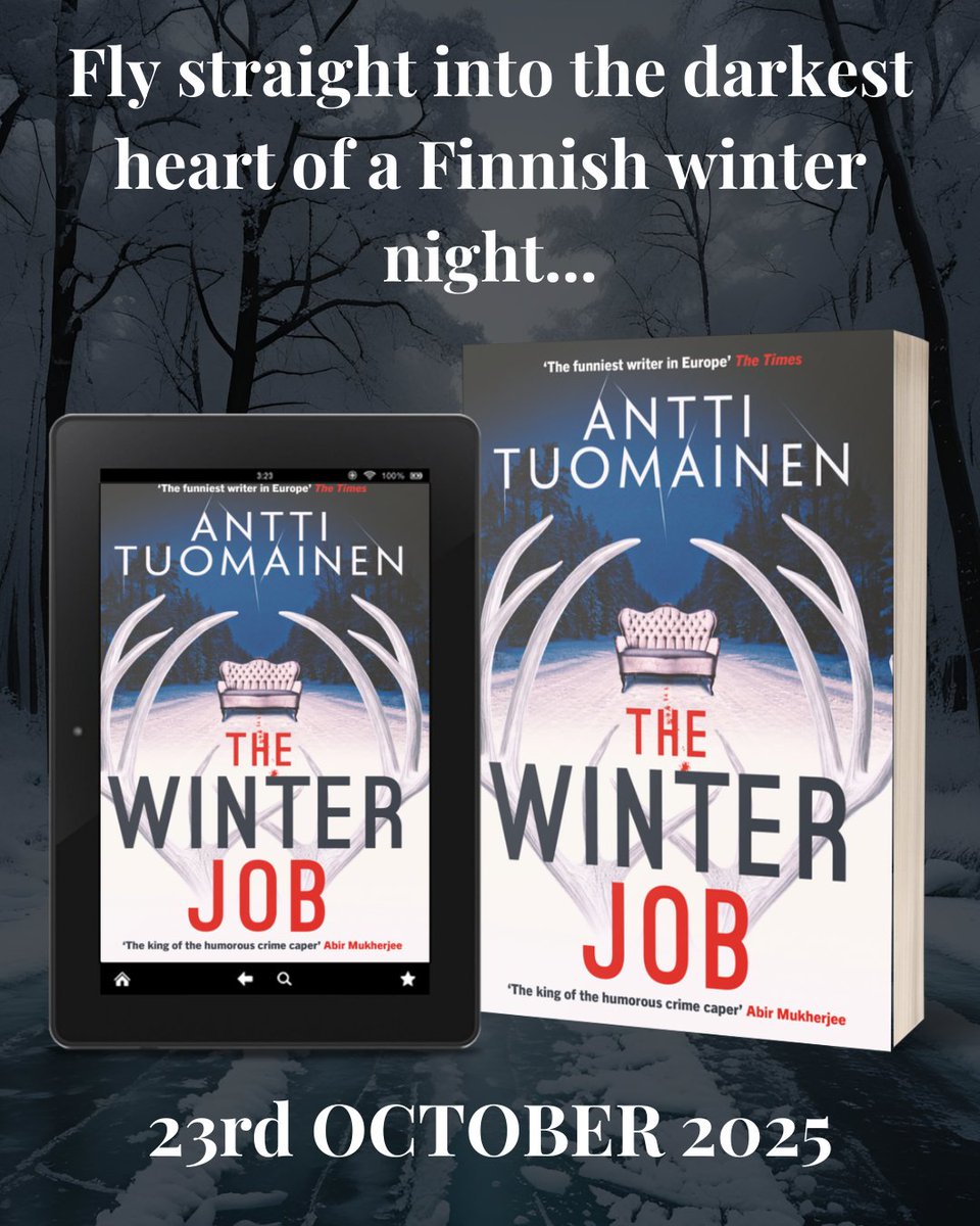 brownflopsy's tweet image. I am delighted to be taking part in the #CoverReveal for the brand new @antti_tuomainen novel #TheWinterJob Tns by @countertenorist 🤩
Coming from @OrendaBooks 23rd Oct!
I love Antti's books and am so looking forward to this!
Preorder now: geni.us/bvcxI