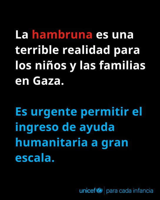 ⚫️Gazako haur eta familientzako errealitate beldurgarria bihurtu da GOSETEA. Desnutrizioaren ondorioz, haurrak hiltzen ari dira.

‼️ PREMIAZKOA DA laguntza humanitarioaren sarrera baimentzea murrizketarik gabe.