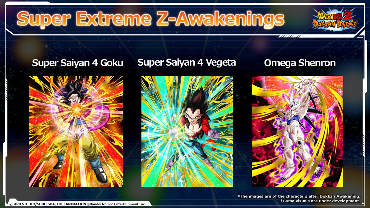 dokkan_global's tweet image. \ #GlobalDokkanCampaign Part 2
Celebration Live Broadcast /
✨10 characters will Extreme Z-Awaken✨
From Dragon Ball GT,
7 Extreme Z-Awakened characters
and 3 Super Extreme Z-Awakened characters!
Check out the images to know who👀
📺youtube.com/watch?v=kDz8gX…
#dokkanbattle