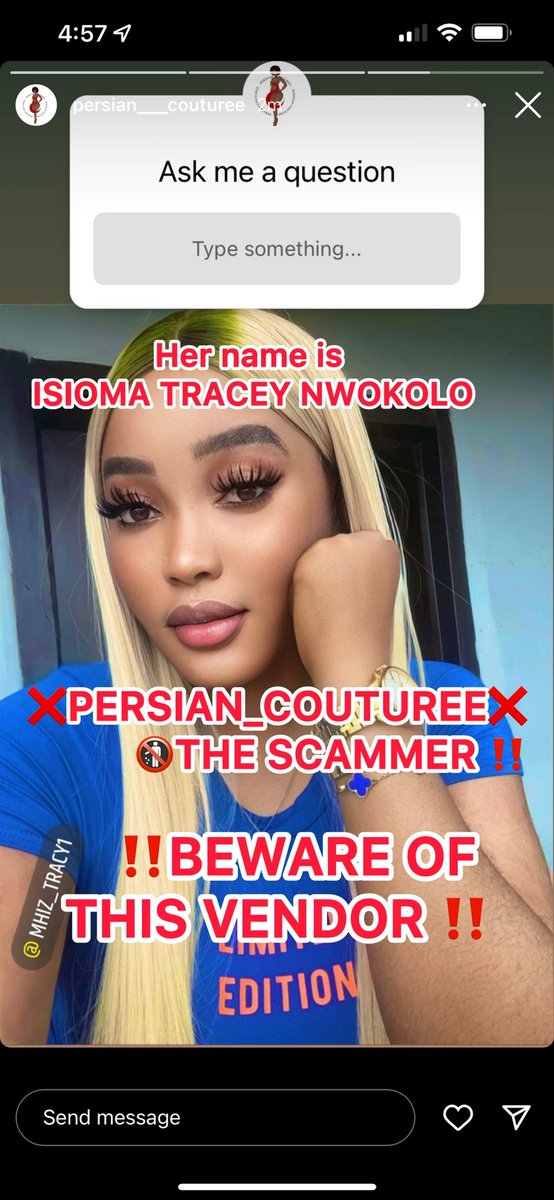Mz_Cou's tweet photo. @davido I didn't wait 3 years in silence.
I chased@persian__couturee DAILY with proofs. She ignored me. She insulted me. She LIED. DHL confirms she got the package.
But no refund. Just audacity. Since you don't want peace, I want pieces.
#ScamAlert #RefundMyMoney #PersianCouturee https://t.co/McORyV5O5l