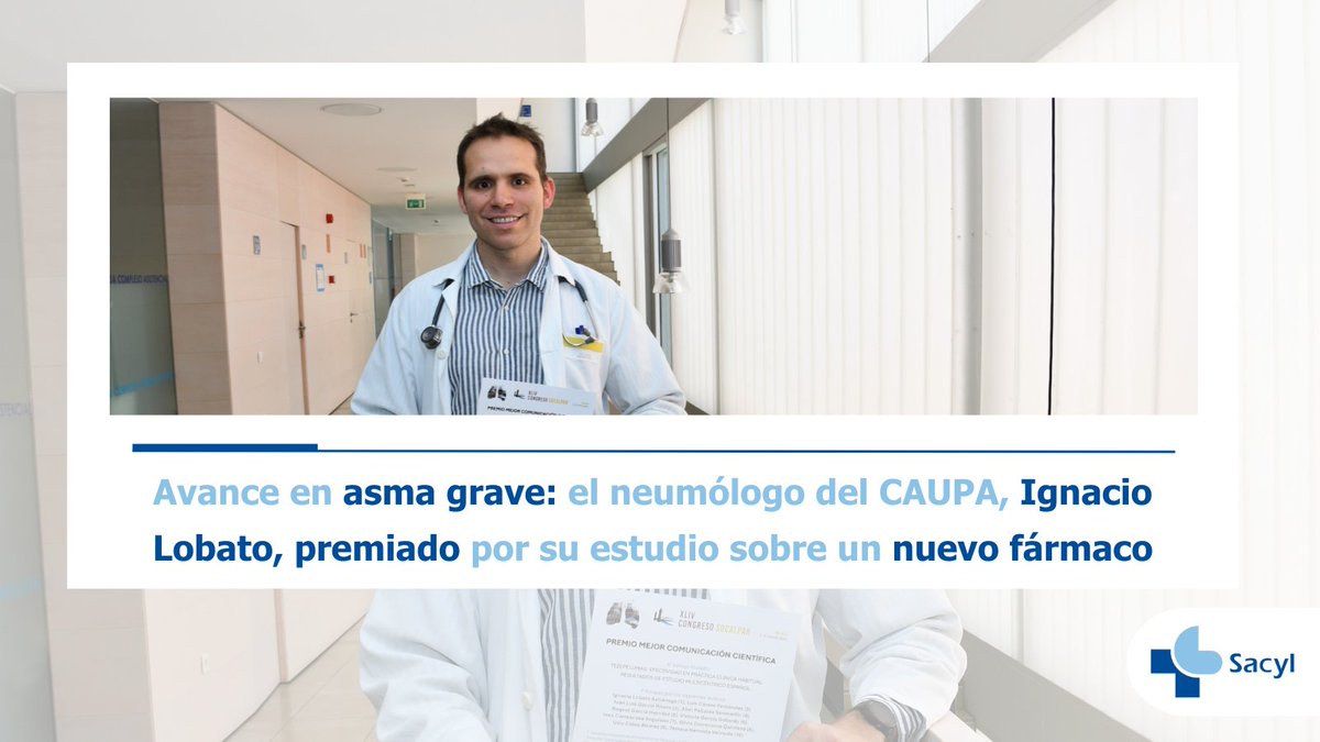 👏 Enhorabuena a Ignacio Lobato, neumólogo del #CAUPA, premiado en el XLIV Congreso de Patología Respiratoria por su estudio sobre un nuevo #fármaco biológico para el #asma grave

Un paso adelante en la mejora de la calidad de vida de los pacientes

saludcastillayleon.es/CAPalencia/es/…