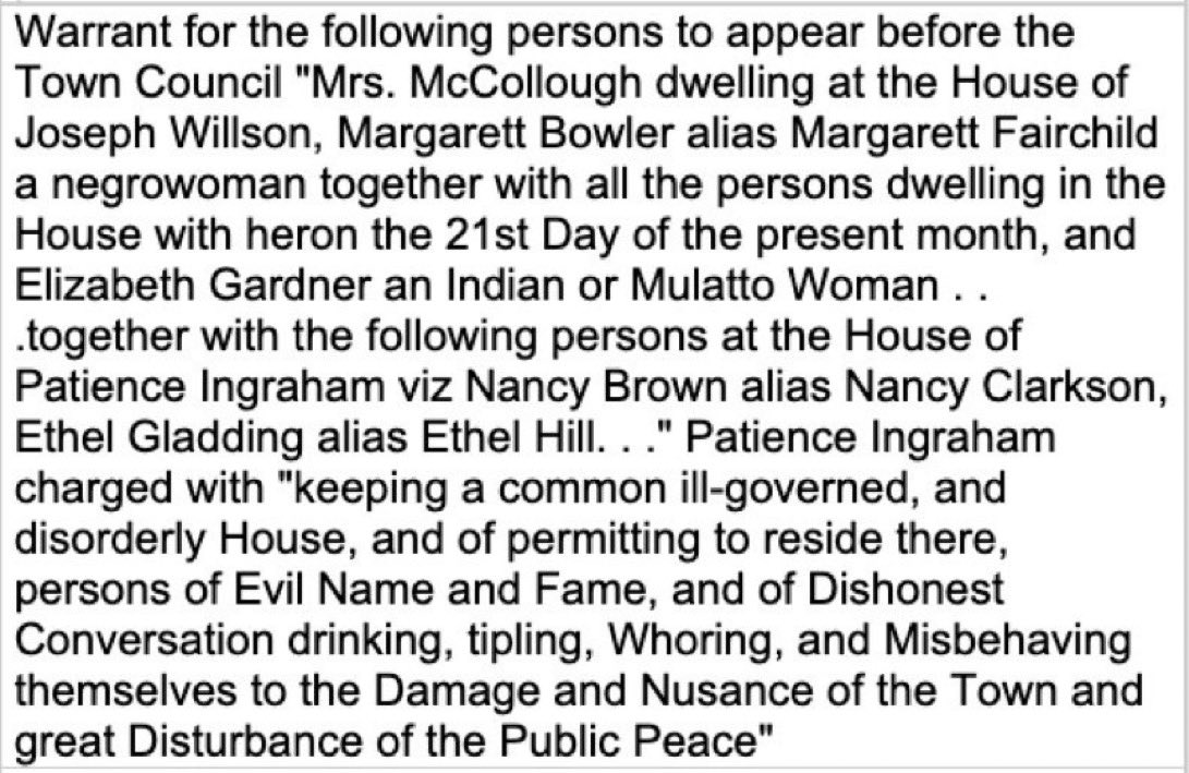 OTDRhodeIsland's tweet image. #OTD July 23, 1782, Providence issued a warrant for six women, including one "negro woman" & one "Indian or Mulatto Woman" for "Dishonest Conversation drinking, tipling, Whoring, and Misbehaving themselves." The warrant now resides in the @RIHistory archives. #OnThisDay