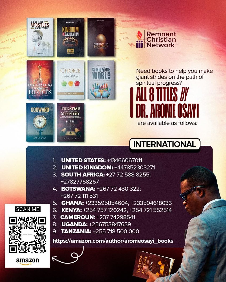 ApostleArome's tweet image. To get copies of all my 8 titles, within and outside Nigeria, kindly check these flyers!
Many blessings!
#ApostleAromeOsayi
#ApostleArome
#AromeOsayi