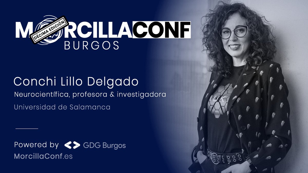 MorcillaConf's tweet image. Este 2025, @ConchiLillo vuelve a Burgos por nuestro 10º aniversario con una charla sobre los límites de la visión y la mente humana:

👁️ Lentillas que permiten ver en la oscuridad
🎶 Música recreada con señales cerebrales
🎨 Colores nunca antes vistos

🎟️ morcillaconf.es