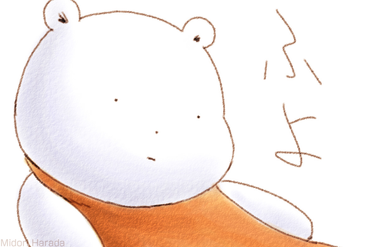 きょうの　くまさんは　やるきが　なくて　ふよって　かんじなの　ふよ