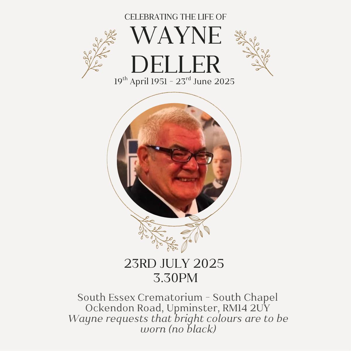 A difficult day is upon us all but one in which we can celebrate Wayne's significant contributions to our sport