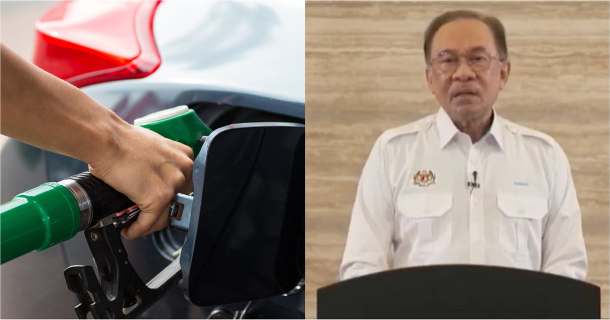 MothershipSG's tweet image. Anwar announces M'sians only need to pay S$0.60 per litre of RON95 petrol bit.ly/4kPEXwF