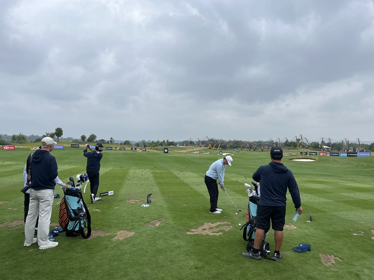 dsj_itv's tweet image. Now confirmed LIV Golf is returning to Staffordshire’s JCB Golf and Country Club in 2026.
Today it’s practice for this year’s event.
Notice the netting in the driving range is held up by the local produce.