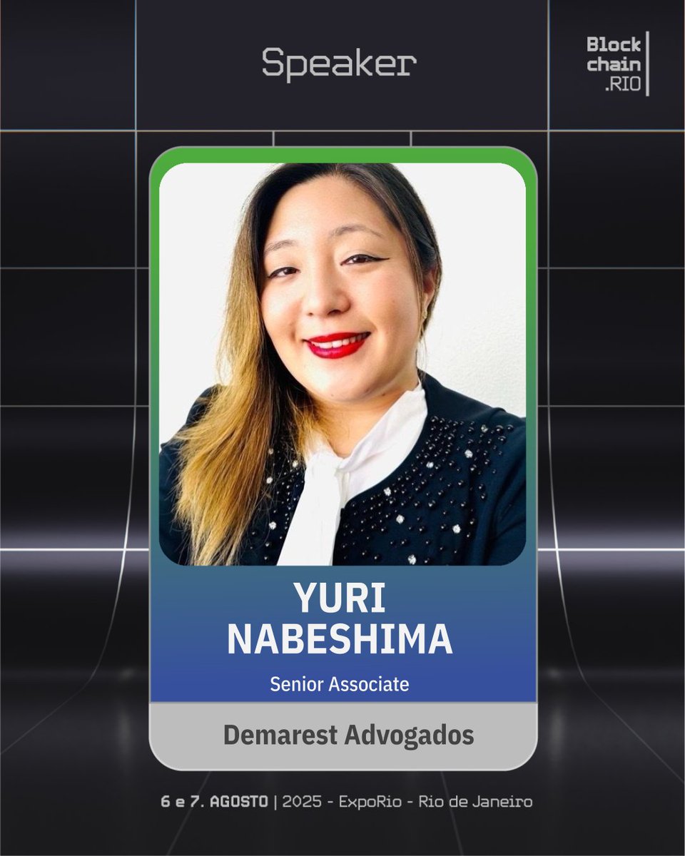 blockchain_rio's tweet image. Tech pioneer & lawyer Yuri Nabeshima shares her insights on blockchain at #BlockchainRIO2025! Grab your tickets: hubs.ly/Q03y9yLb0