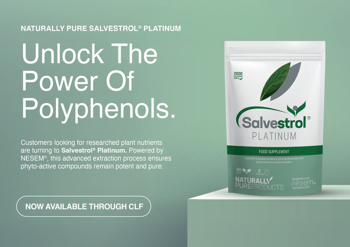CLFDistribution's tweet image. Now available through CLF! Salvestrol Platinum! 💊
Advanced nutritional support backed by science, a premium addition to your supplement range.

#SalvestrolPlatinum #NutritionalSupport #WellnessSupplements #B2BWellness #HealthFoodRetail #CLFDistribution #NewAtCLF