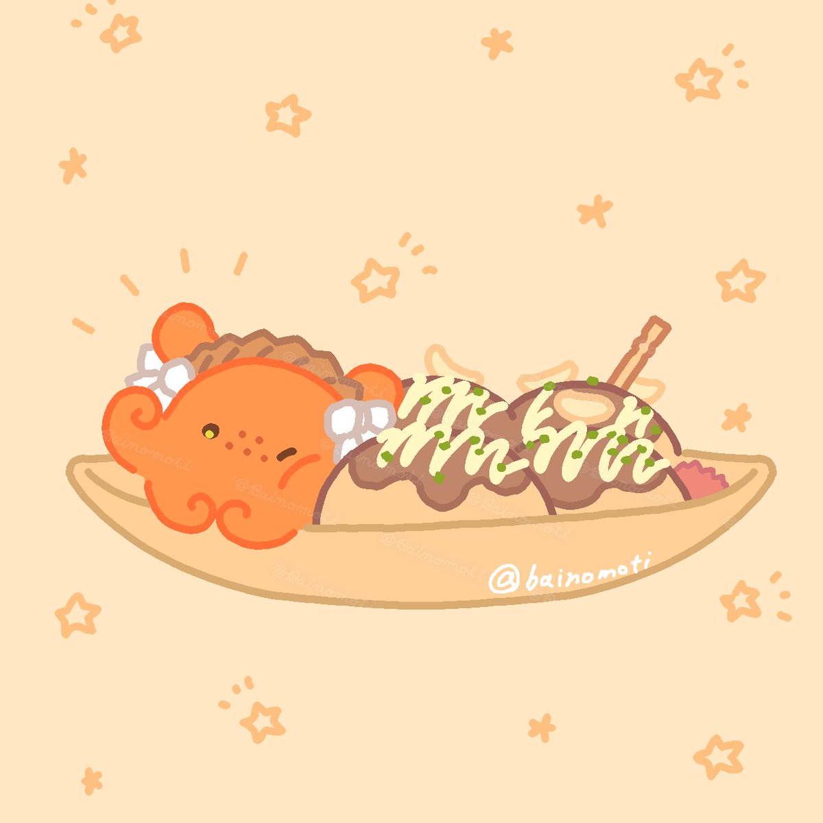 bainomoti's tweet image. タコのイシュメールとタコ焼き