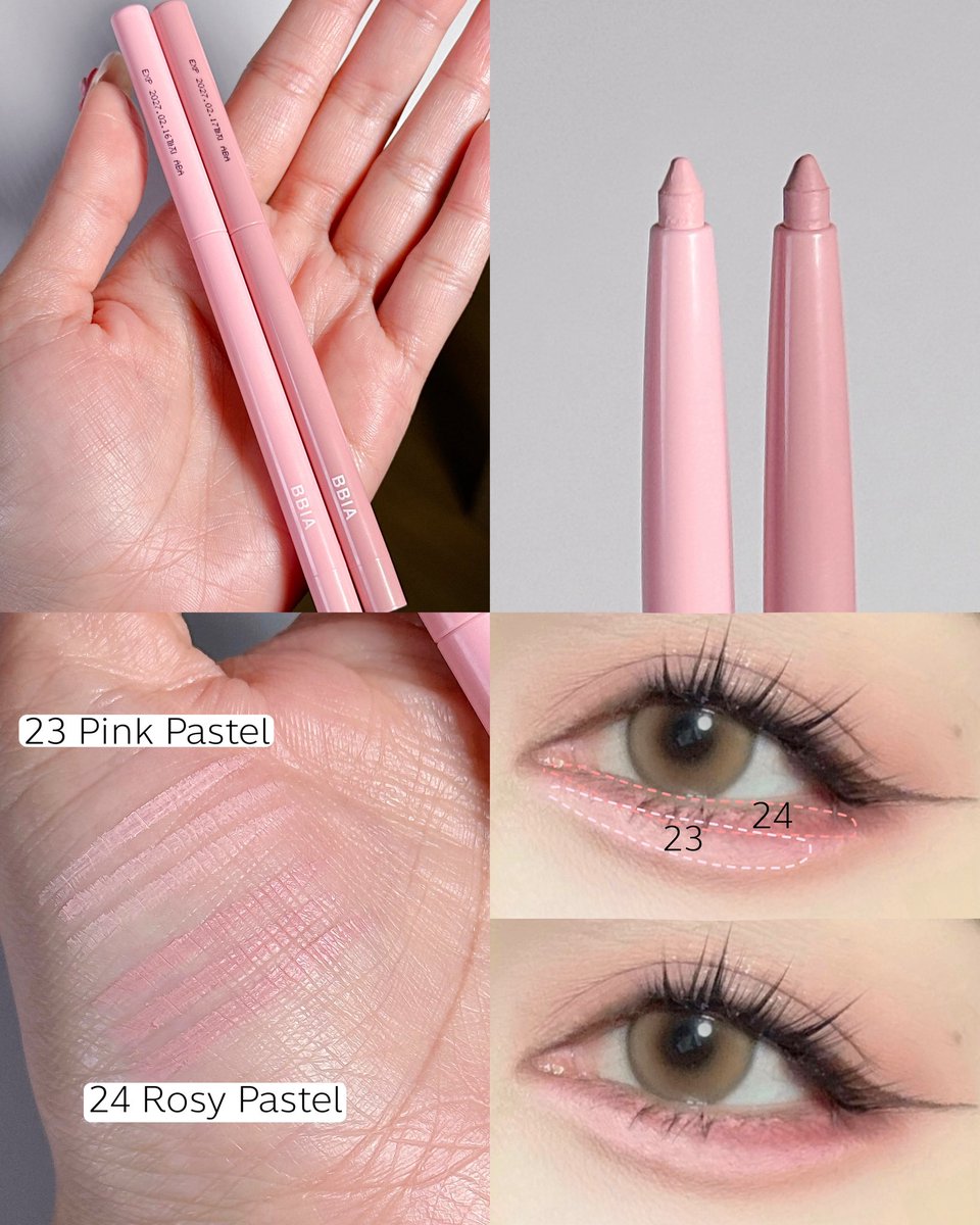 ใครจะทำไลเนอร์สีชมพูน่ารักขนาดนี้🥹✨🫶🏻💗ถ้าไม่ใช่BBIA สีใหม่เข้าไทยล่ะะะะ เนื้อเจลนุ่มลื่นเขียนง่ายย  ใครชอบทำดอลลี่อายสีชมพู🎀เชียร์คู่นี้ สีพอดีม๊ากกใต้ตาน่ารัก😚