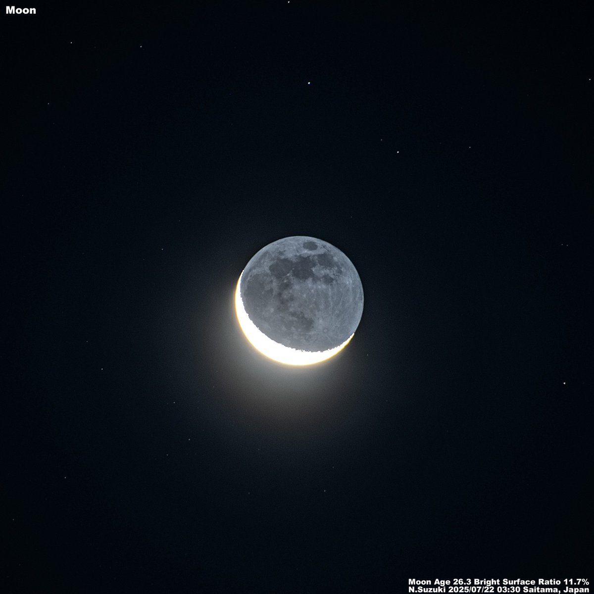naochansuzuki's tweet photo. 暁月の地球照
朝でもあまり涼しくないです
#月 #暁月 #地球照 #moon #cresentmoon #earthlight #天体写真 #星空 #astrophotgraphy #vsco #宙を見上げて #nikon #nikond7500 #photoshop #vixen #vixenpolarie https://t.co/ybXakP6Ufs