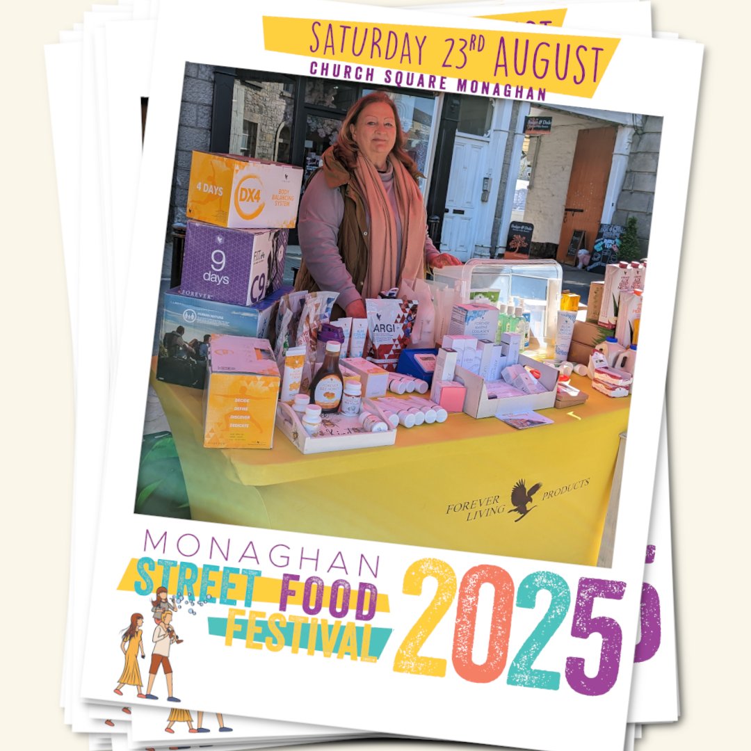 🌿 Ann’s back! Catch her at the Monaghan Street Food Festival with her Forever Living range of aloe-inspired health &amp; wellness goodies! #MonaghanStreetFoodFestival #TasteOfMonaghan #ForeverLiving