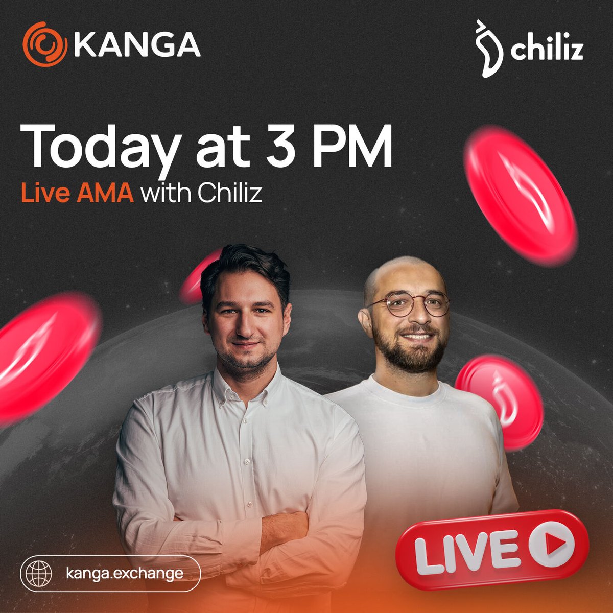 KangaExchange's tweet image. 🚨 AMA with CSO Chiliz in just 2 hours!
We start at 3pm - drop by Twitter 🎙️🔥
Active participants will win prizes! Submit your questions here and give yourself a chance to win: bit.ly/4nWTZU5
🗓️ 23.07 | 🕒 15:00 CEST
📍 Twitter Space - Kanga Exchange (EN)
👉…