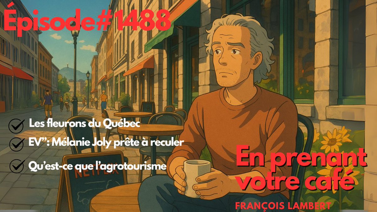 🎙️🟣 Épisode #1488 : Agrotourisme, Les fleurons du Québec, Bulle AI vs Internet (2000)

🎧📡 L’épisode du jour est ici : youtu.be/FKal-rv0l1M

📰🗞️ Actualités  
    🤝🚫 Carney ne fera pas de mauvais deal  
    🥃📉 Recul des ventes et boycott des spiritueux américains