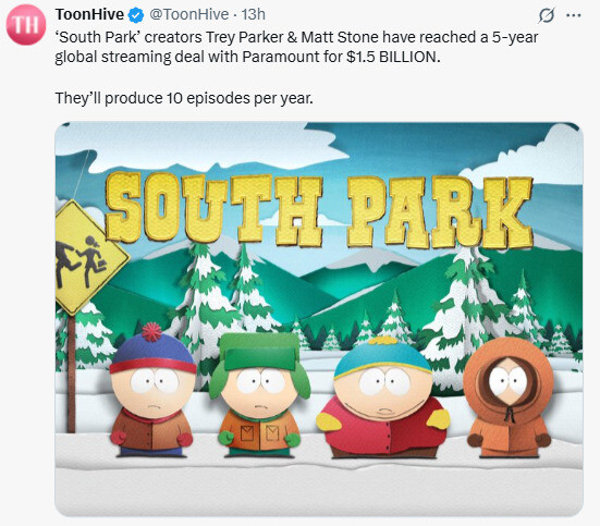 ObviousRises's tweet image. Growing up I saw South Park and thought "the people who created this show seem like losers I'd shove into lockers in highschool" and refused to watch it. As an adult, I later learned that the creators of South Park were two losers who were pushed into lockers in highschool.
