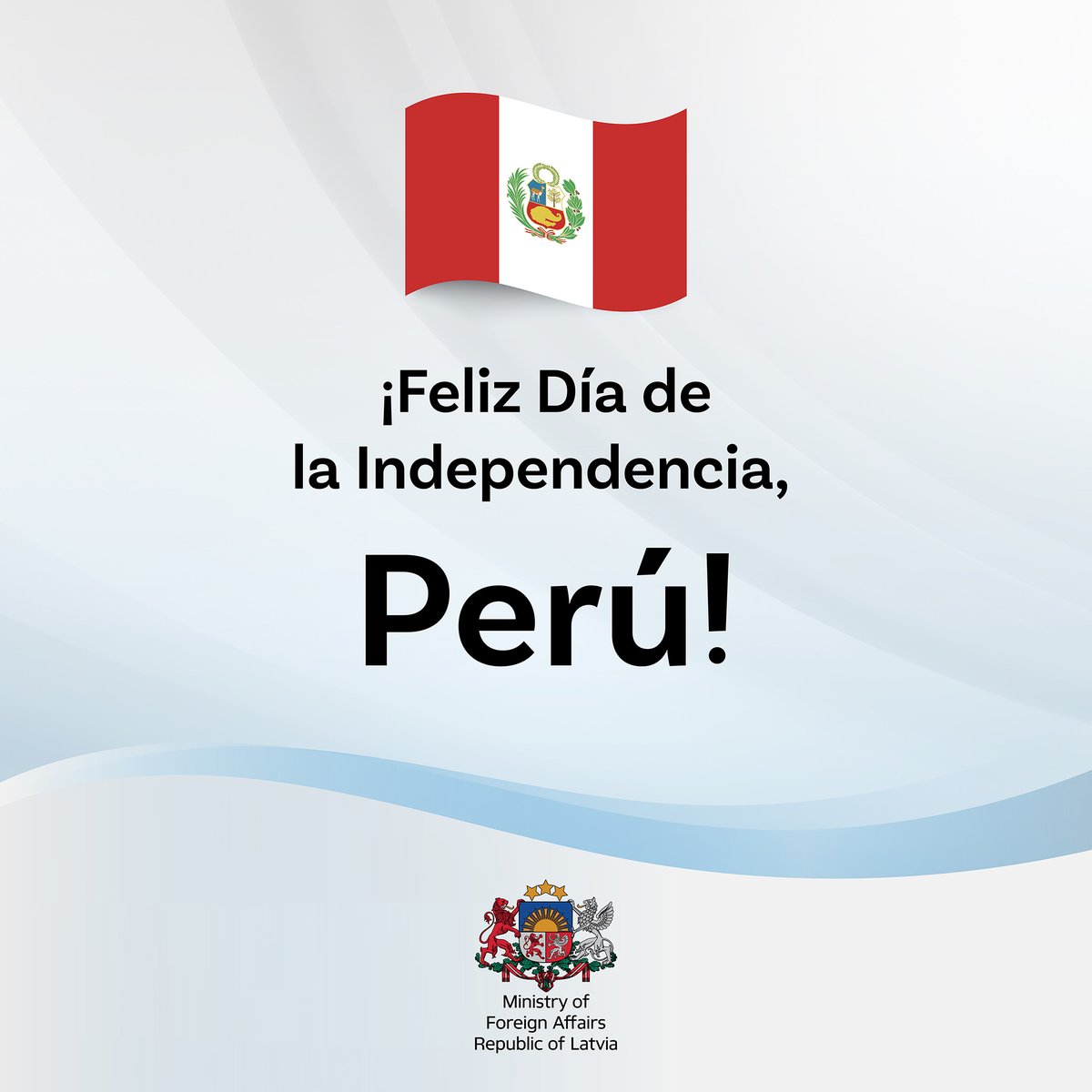 Latvian_MFA's tweet image. Latvia 🇱🇻 warmly congratulates Peru 🇵🇪 on the occasion of its #IndependenceDay! ¡Letonia felicita cordialmente al Perú en ocasión de su Día de la Independencia!

@CancilleriaPeru | @PeruEnLaONU