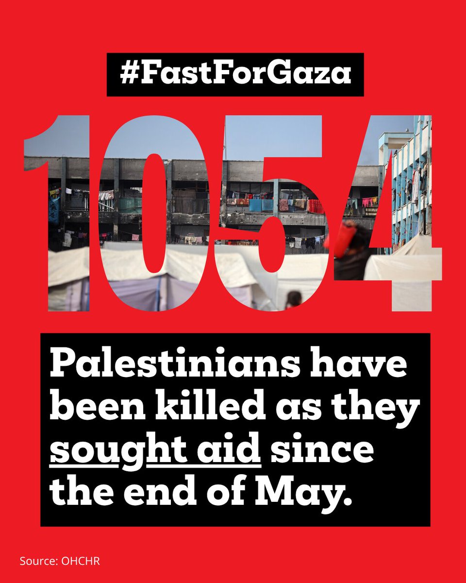 christian_aid's tweet image. 10 weeks of the #FastForGaza & since our fast began over 1000 Palestinians have been killed while attempting to reach aid. We shouldn鈥檛 even have to say this, but everyone has a right to safely access food & water.
Join the fast & email your MP 馃憠 caid.org.uk/BXS