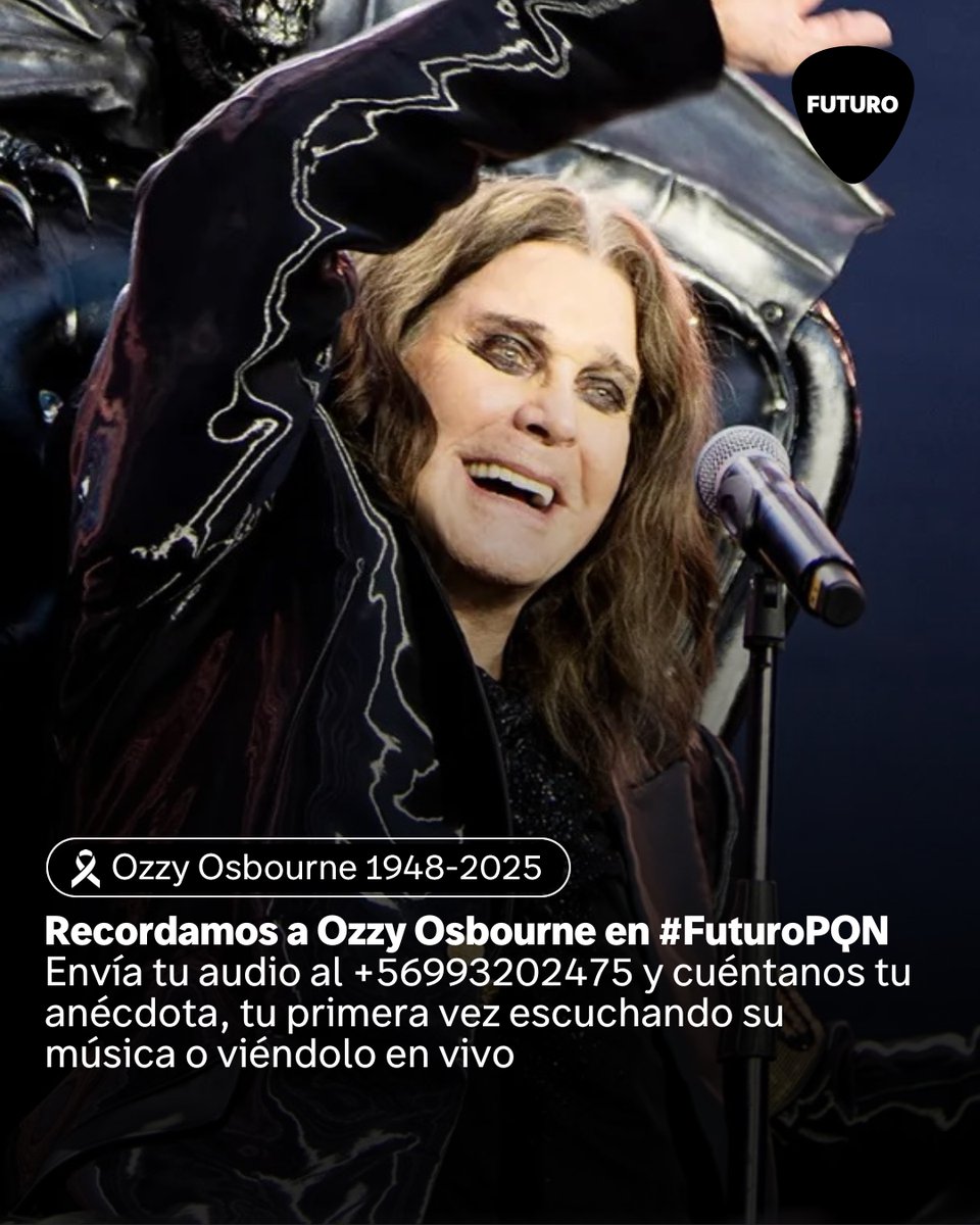 PREGUNTA DEL DÍA | #FuturoPQN
Ozzy Osbourne nos dejó para reclamar su trono en las tinieblas. Lo recordamos y homenajeamos y queremos escucharte. Envía tu audio al +56993202475 y cuéntanos tu anécdota, tu primera vez escuchando su música o viéndolo en vivo
envivo.futuro.cl