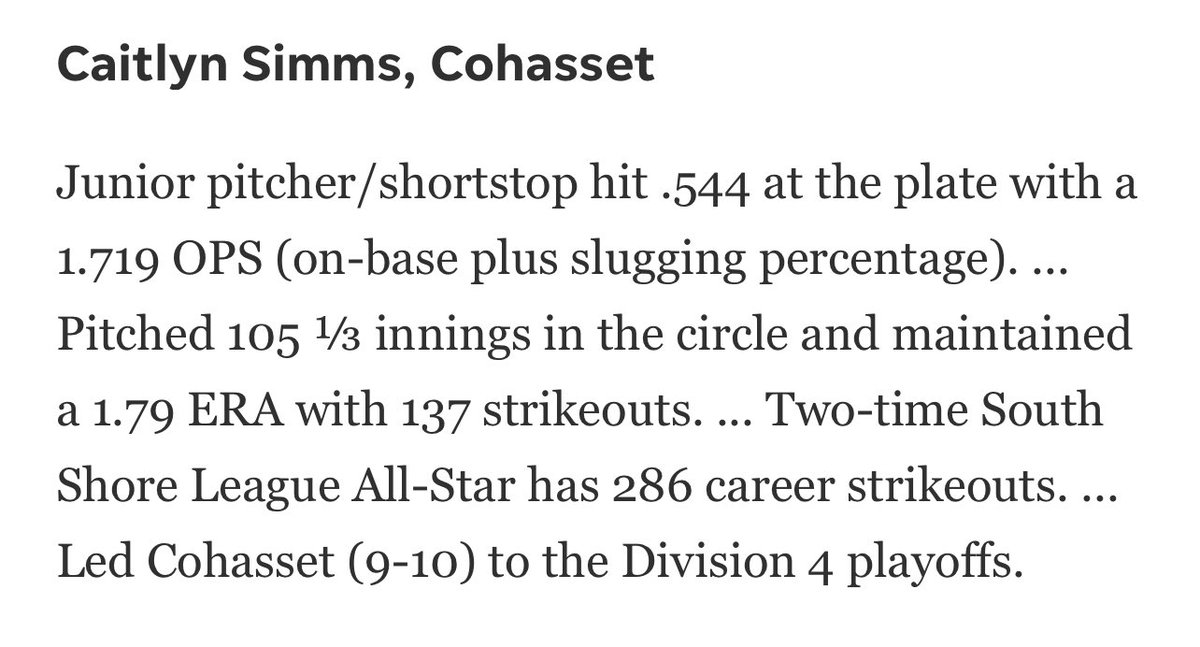 Caitlyn Simms 2026 (@caitlynsimms_26) on Twitter photo Thank you <a href="/sports_ledger/">Patriot Ledger sports</a> for recognizing me as a First-Team All Scholastic!! I am honored to be included with so many great softball players! <a href="/RITG_18U/">RI Thunder Premier 18u</a> <a href="/CoachGugliotta/">Brian Gugliotta</a> <a href="/thunderjam134/">dave lotti</a> <a href="/BobRossiRITG/">Bob Rossi</a> <a href="/jcoupal/">Joe Coupal</a> Thank you <a href="/sports_ledger/">Patriot Ledger sports</a> for recognizing me as a First-Team All Scholastic!! I am honored to be included with so many great softball players! <a href="/RITG_18U/">RI Thunder Premier 18u</a> <a href="/CoachGugliotta/">Brian Gugliotta</a> <a href="/thunderjam134/">dave lotti</a> <a href="/BobRossiRITG/">Bob Rossi</a> <a href="/jcoupal/">Joe Coupal</a>
