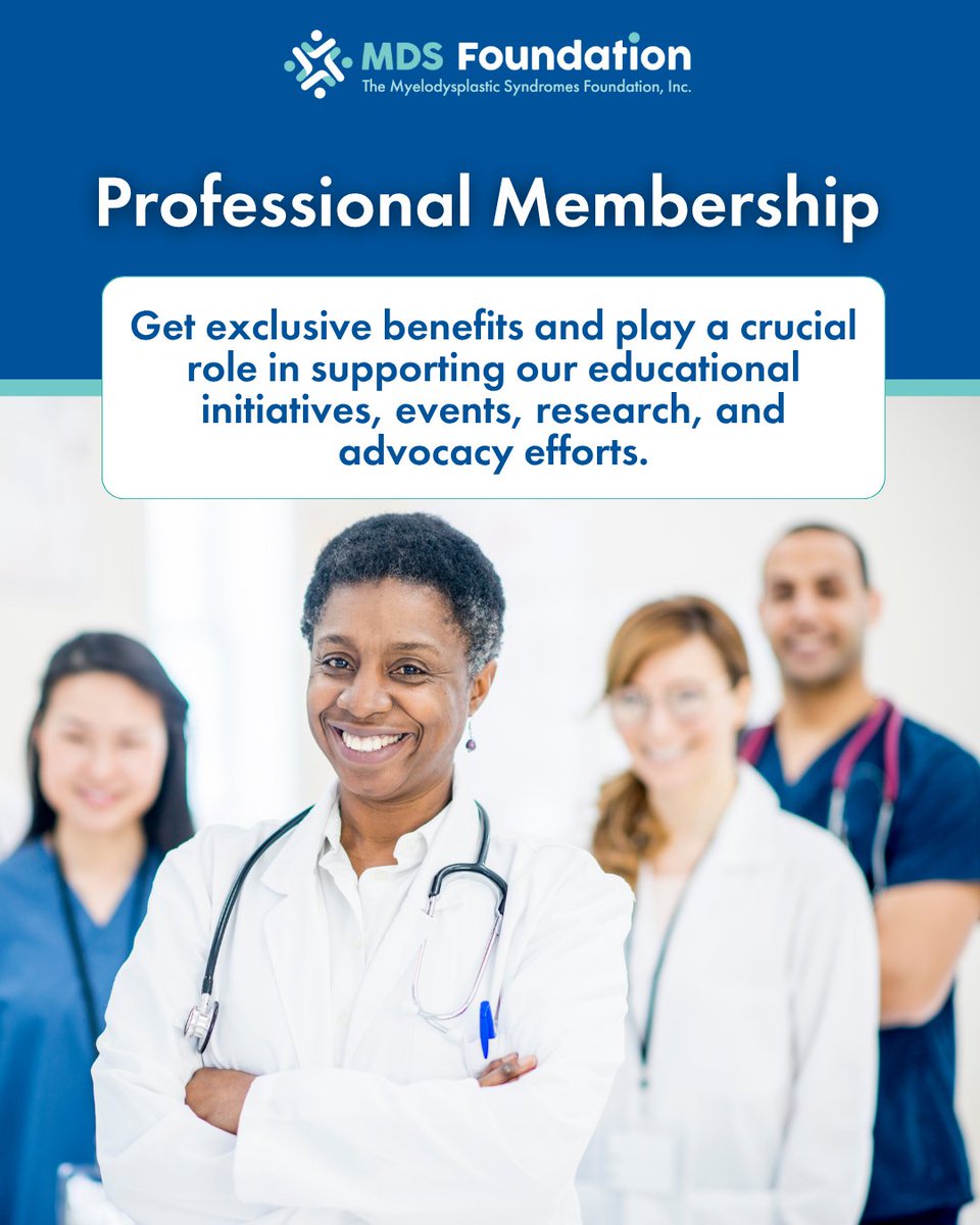 MDSFoundation's tweet image. Join the MDS community.
Become a Professional Member of The MDS Foundation and connect with experts around the world who are committed to advancing research in MDS. Membership includes grant opportunities, resources, discounts, and more.
Learn more: bit.ly/3DjefMB