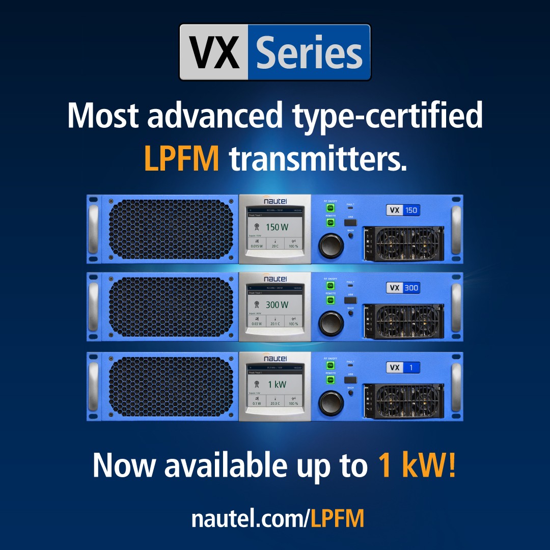 Nautel's advanced type-certified LPFM transmitters now available up to 1 kW! See them all here nautel.com/LPFM
#LPFM #FMTransmitter #RadioBroadcast