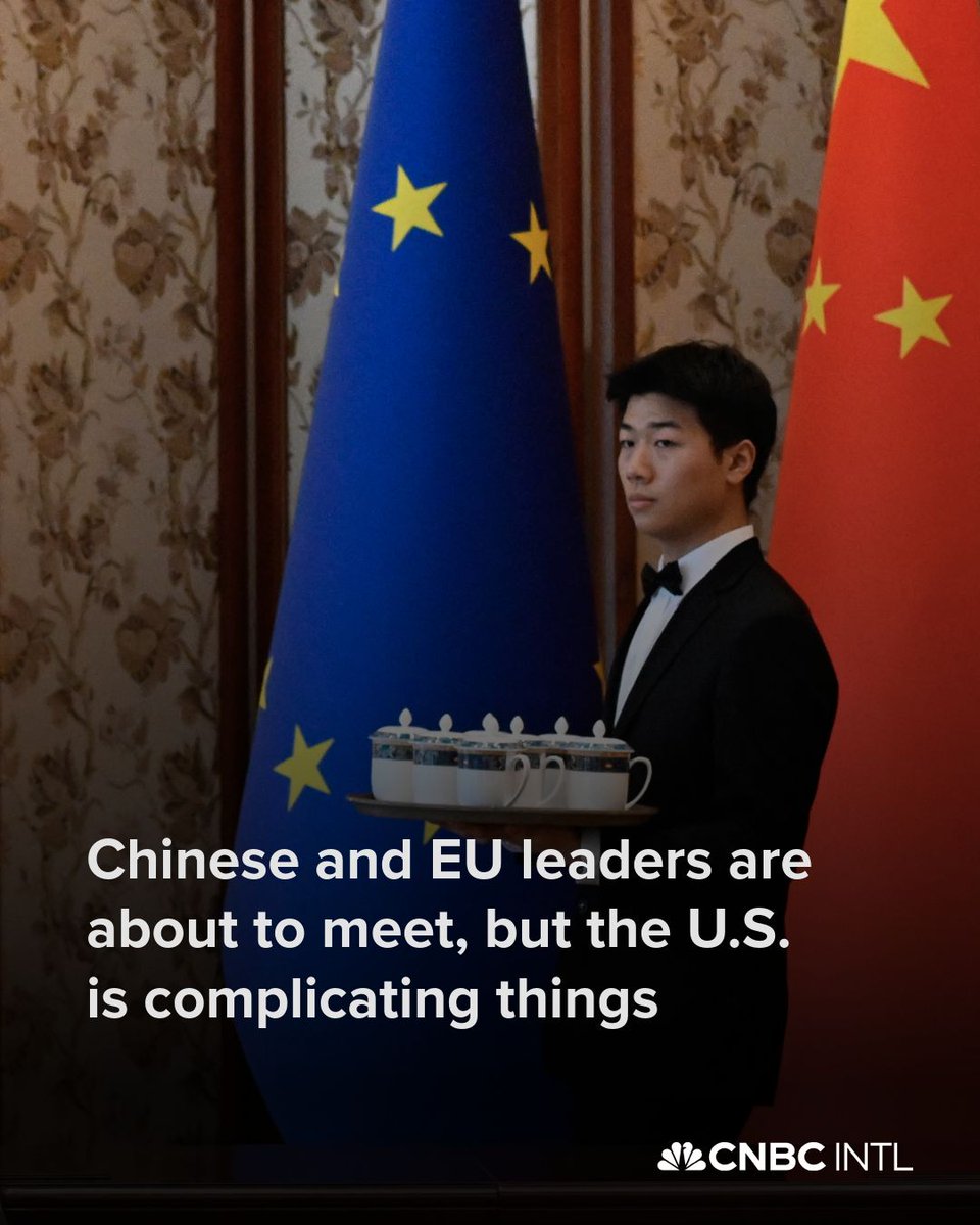 CNBCi's tweet image. Chinese and European Union leaders are meeting at a summit in Beijing on Thursday, with trade tensions running high.
Read more here: cnb.cx/4l3Ig3u