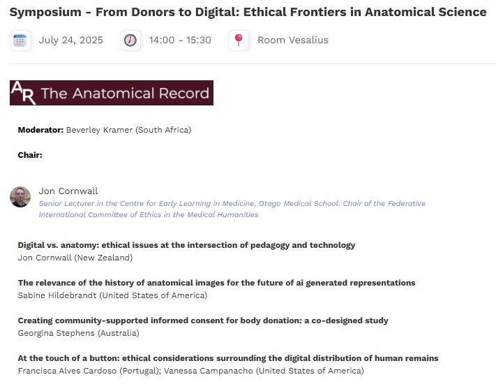 AnatRecord's tweet image. If you're attending the International Symposium for Morphological Sciences this week, don't miss our exciting sessions!
Details in the below aimages and at isms2025.org/program/detail…