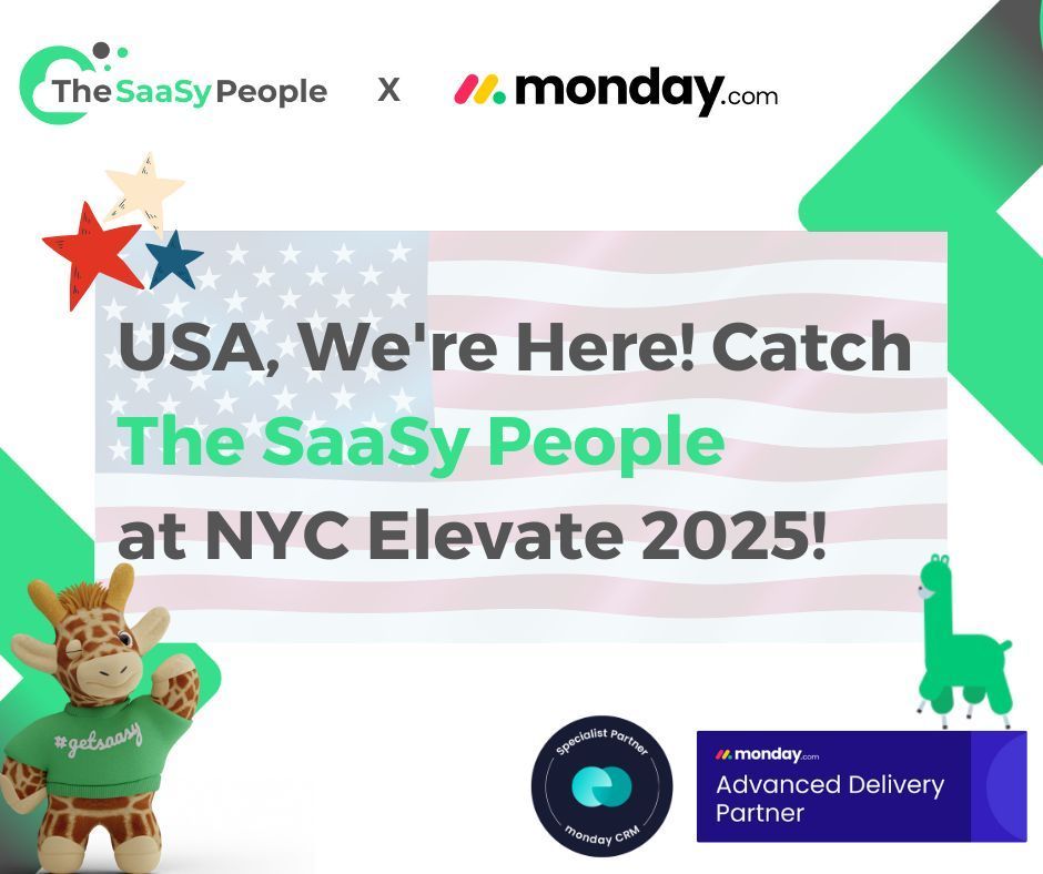 🚀 USA, We're Here! Catch The SaaSy People at NYC Elevate 2025! 🚀

Discover how we're helping businesses across North America unlock the full power of monday.com. We'll have:
- Exclusive Demos &amp; Optimization Tips
- Special Event-Only Discounts
- And a few surprises