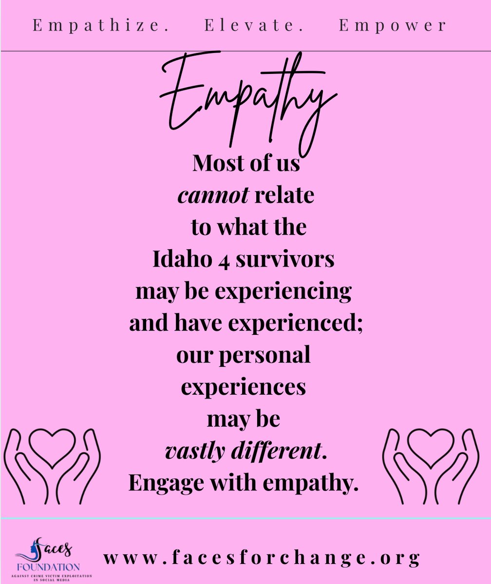 FacesValue's tweet image. If you are watching or listening to the #BryanKohberger sentencing & impact statements today, use care in #truecrime discussions & honor the families & the 4 victims: Kaylee Goncalves, Madison Mogen, Xana Kernodle & Ethan Chapin. 🕊️🩷#engagewithempathy
