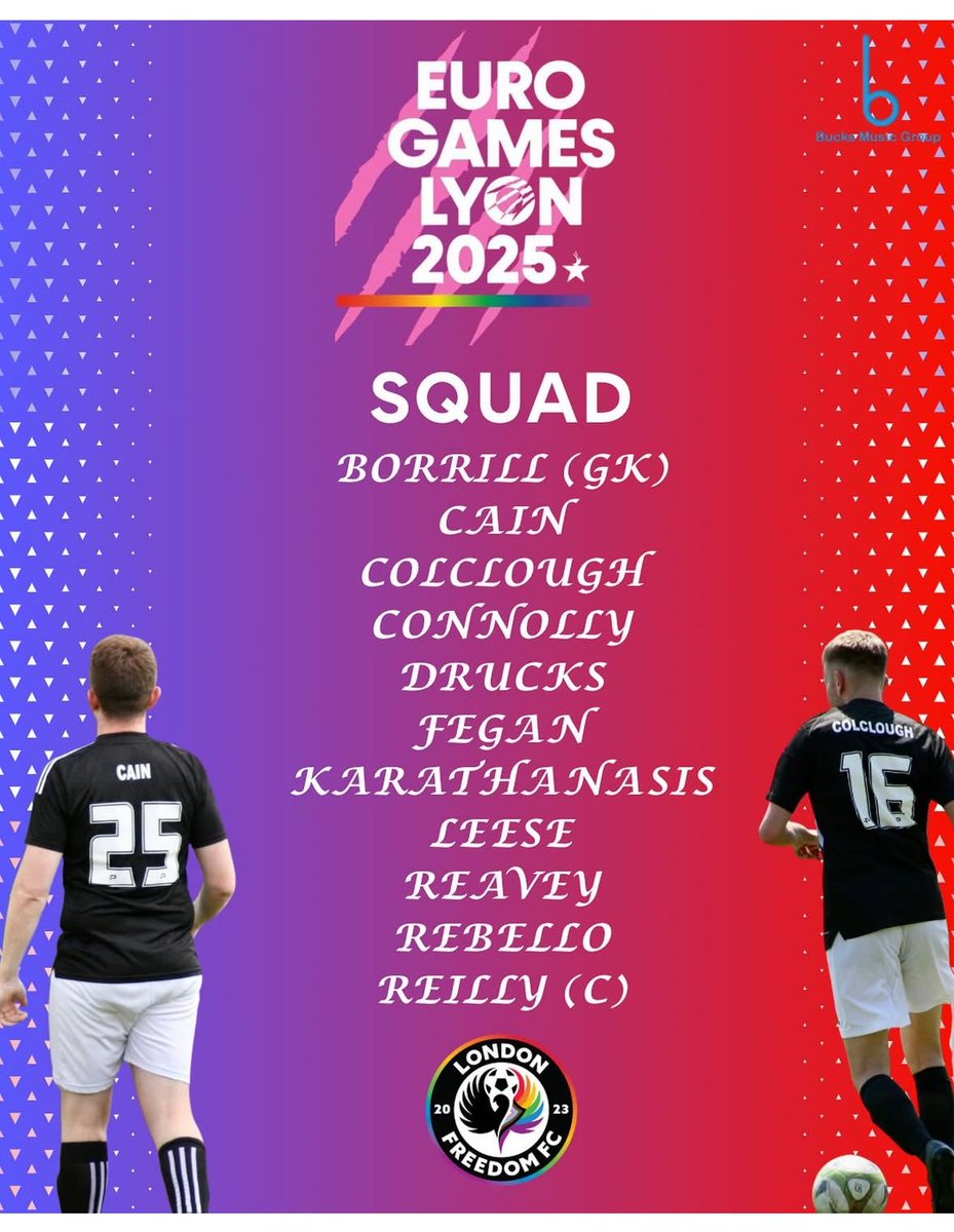 Incoming! ✈️ Our 7-aside squad competing in the #eurogames in #lyon this weekend. What. A. Line up. #awaydays #lgbtfootball