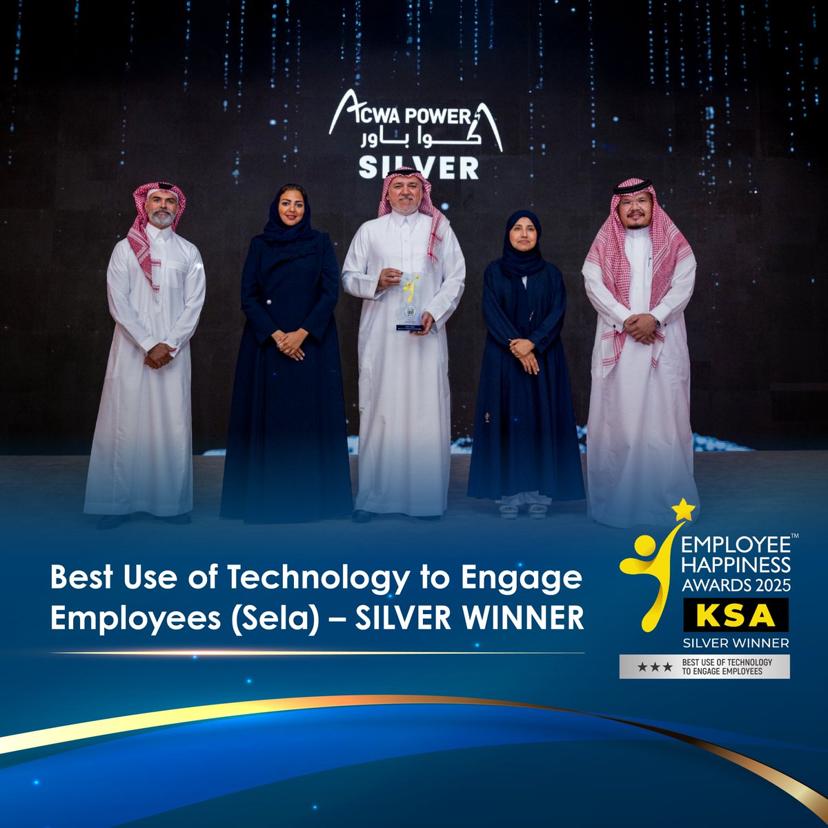 Recognized at the 2025 Employee Happiness Awards:

🥇Gold - Best Flexible Working Program
🥈Silver - Best Use of Technology to Engage Employees

These wins belong to the people who shape our culture every day, everywhere.

#LifeAtACWAPower #WorkplaceCulture #EHAKSA2025