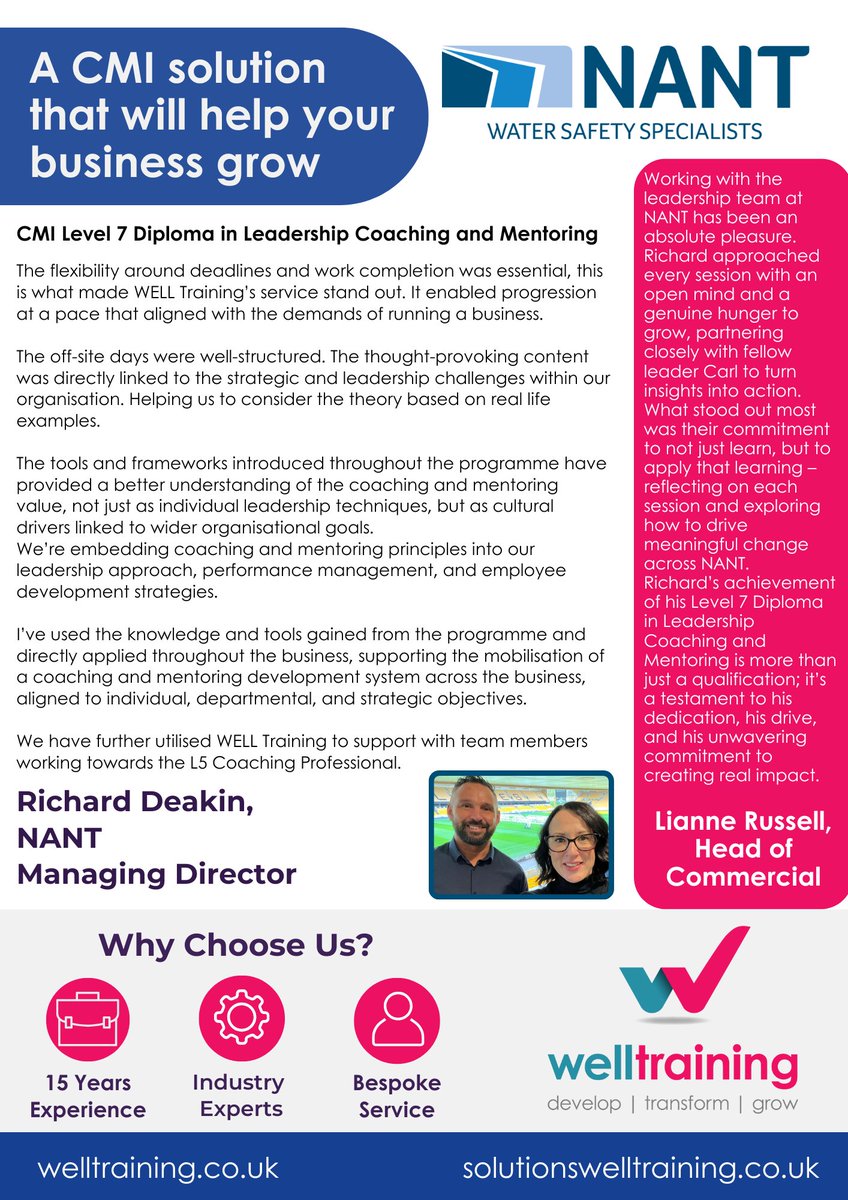 Supporting NANT with a L7 CMI Diploma in Strategic Leadership Coaching &amp; Mentoring, reshaping how leadership works across their organisation. #coachingprofessional #neverstoplearning #training #success #StrategicLeadership #changethefuture #transformational #testimonaltuesday