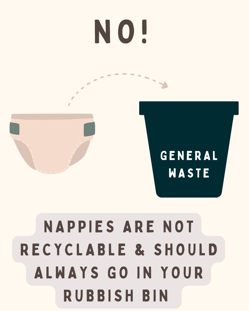 RecycleHants's tweet image. 🚫 Nappies don’t belong in your recycling bin — they go in general waste! 🗑️
Want a greener option? Try reusable nappies, find more info here:
More info 👉 hants.gov.uk/wasteandrecycl…
#HampshireRecycles #EcoParenting